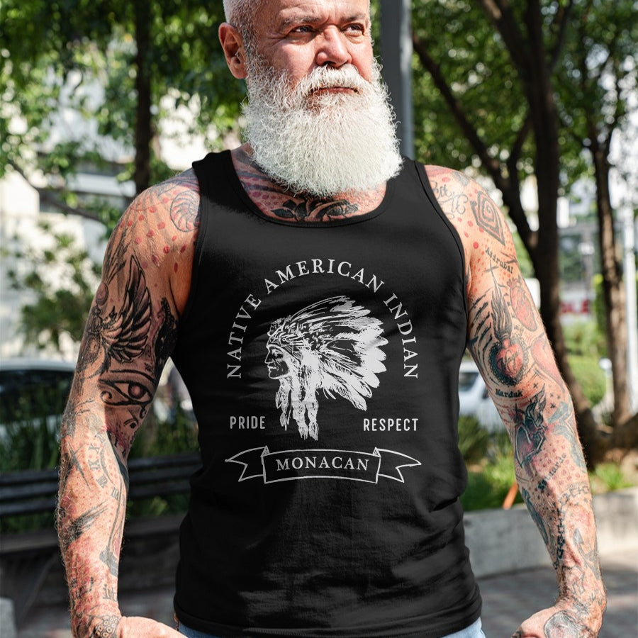 Native American T-Shirts, Vintage Native American Unisex T-Shirt/Hoodie/Sweatshirt HLT00 - Monacan Tribe Native American Indian Pride Respect Darker T-Shirt (1)