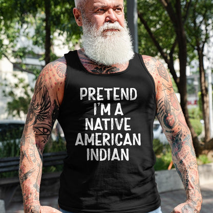 Native American T-Shirts, Vintage Native American Unisex T-Shirt/Hoodie/Sweatshirt HLT00 - Pretend I'm A Native American Indian Costume Halloween T-Shirt (2)