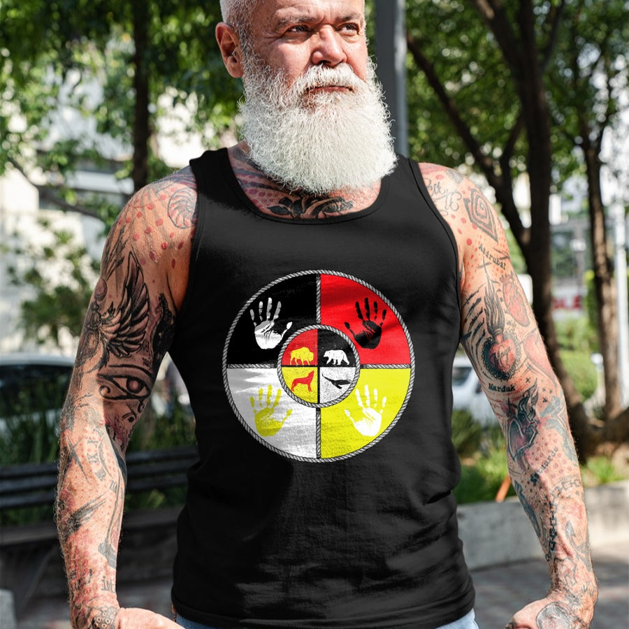 Native American T-Shirts, Vintage Native American Unisex T-Shirt/Hoodie/Sweatshirt HLT00 - Native Americans - Medicine Wheel - MMIW T-Shirt (1)