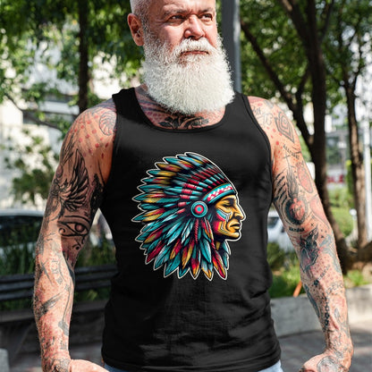 Native American T-Shirts, Vintage Native American Unisex T-Shirt/Hoodie/Sweatshirt HLT00 - Native American Indian Headdress Chief Feathers Indigenous T-Shirt (1)
