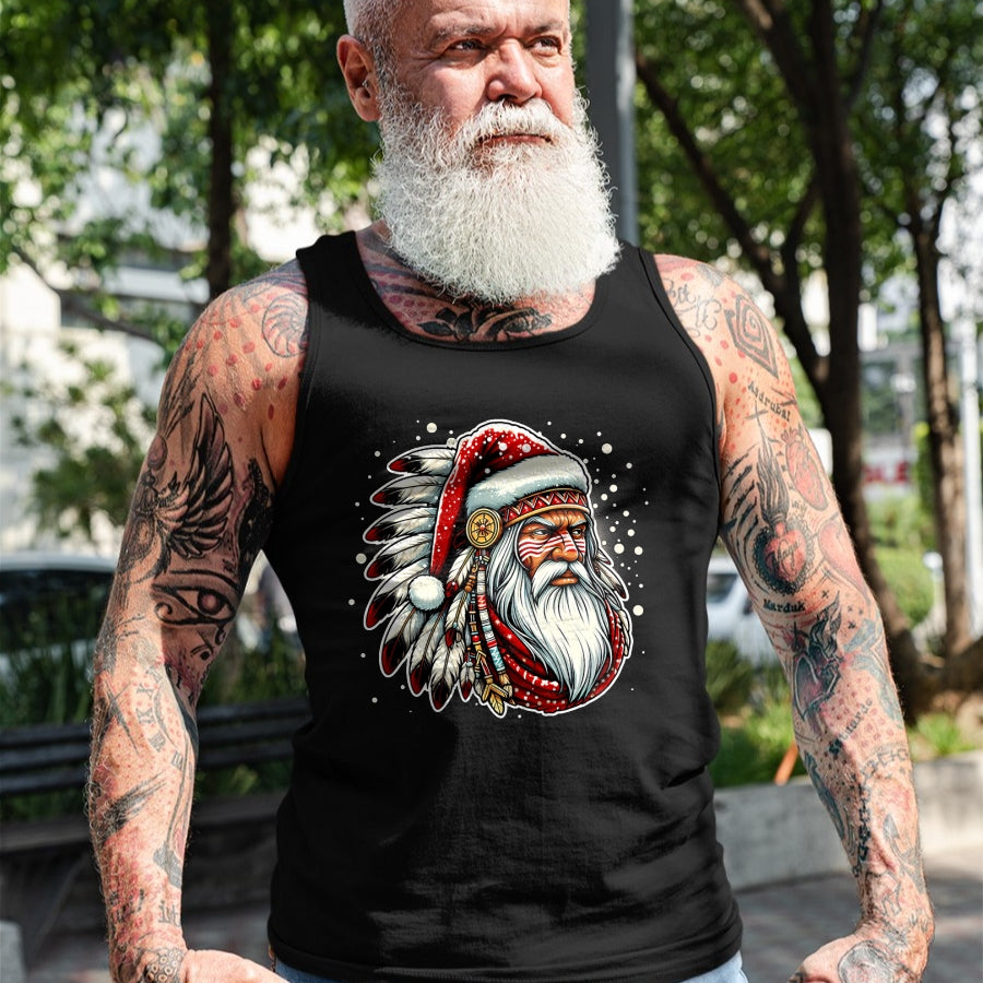 Native American T-Shirts, Vintage Native American Unisex T-Shirt/Hoodie/Sweatshirt HLT00 - Native American Santa Claus Christmas Santa Xmas T-Shirt (2)