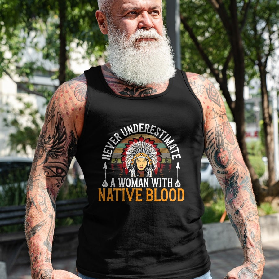 Native American T-Shirts, Vintage Native American Unisex T-Shirt/Hoodie/Sweatshirt HLT00 - Native American Heritage Indigenous Woman With Native Blood T-Shirt