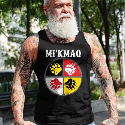 Native American T-Shirts, Vintage Native American Unisex T-Shirt/Hoodie/Sweatshirt HLT00 - Micmac Mi'kmaq Nation Native American Medicine Wheel T-Shirt