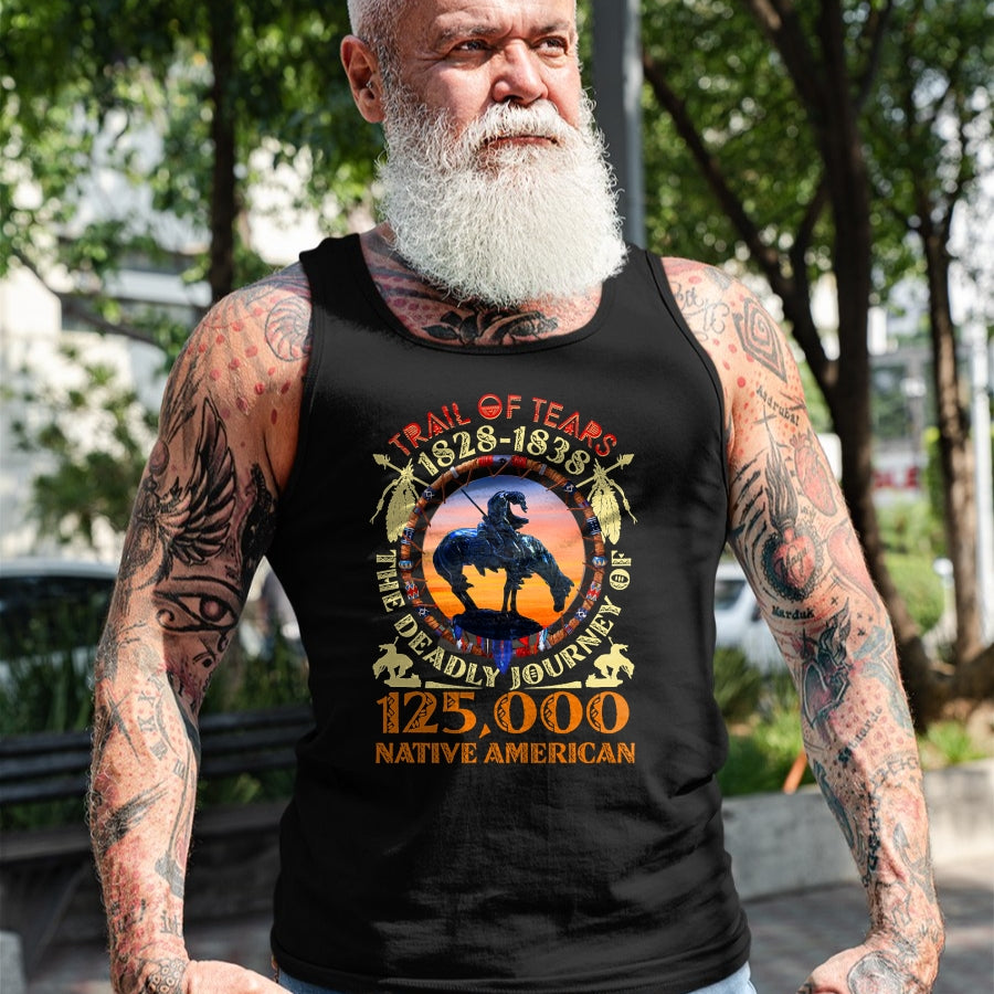 Native American T-Shirts, Vintage Native American Unisex T-Shirt/Hoodie/Sweatshirt HLT00 - Native American Trail Of Tears The Deadly Journey 125000 T-Shirt (1)
