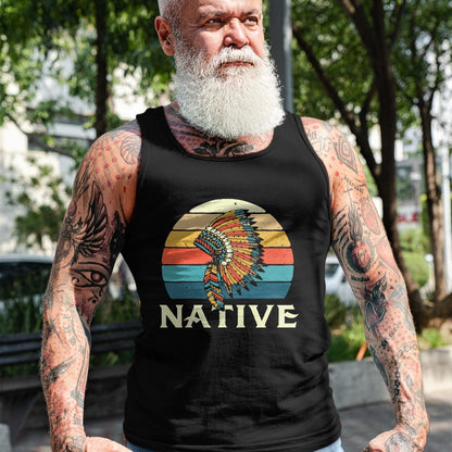 Native American T-Shirts, Vintage Native American Unisex T-Shirt/Hoodie/Sweatshirt HLT00 - Native Indian Retro Headdress Native American Blood Pride T-Shirt