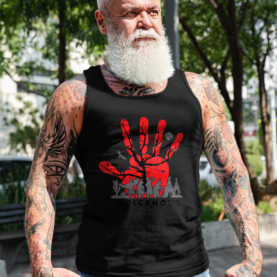 Native American T-Shirts, Vintage Native American Unisex T-Shirt/Hoodie/Sweatshirt HLT00 - Native American Indigenous Red Hand Indian Blood Themed T-Shirt (23)