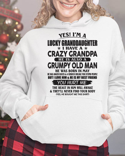 MAY - LUCKY GRANDDAUGHTER OF CRAZY GRANDPA - PERFECT GIFT FOR YOUR GRANDDAUGHTER FROM GRANDPA - ccdi05 (SKU10-150-05)