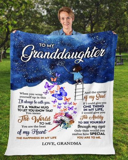 To my granddaughter - Gift for granddaughter Sherpa Fleece Blanket - from grandma