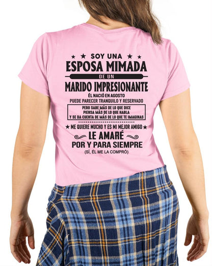 Agosto - Soy una Esposa mimada de un Marido impresionante - Regalo especial para tu esposa - T08 (SKU05-101-08)