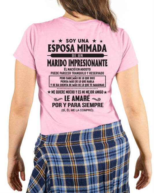 Agosto - Soy una Esposa mimada de un Marido impresionante - Regalo especial para tu esposa - T08 (SKU05-101-08)