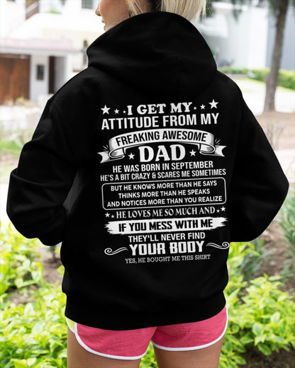 ccdi09 - Freaking Awesome Dad - Birthday Gift From September Dad / Man - (SKU2604-181-09)