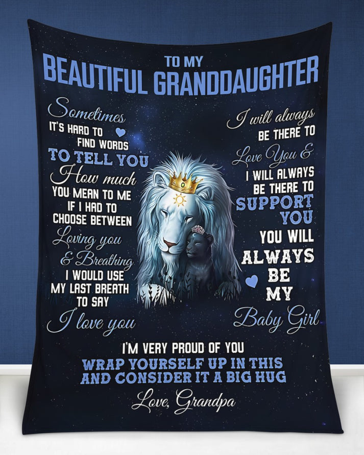 Special Gift For Your Granddaughter Blanket - From Grandpa (SKUB10-175)