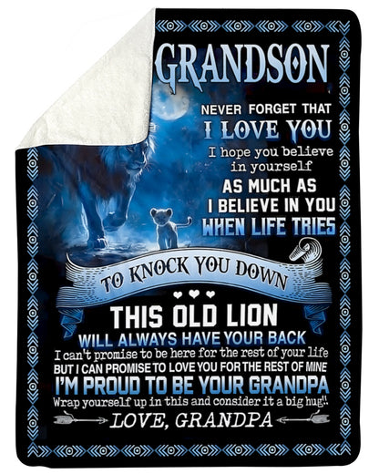Special Gift For Your Grandson Blanket - From Grandpa (SKUB12-138)