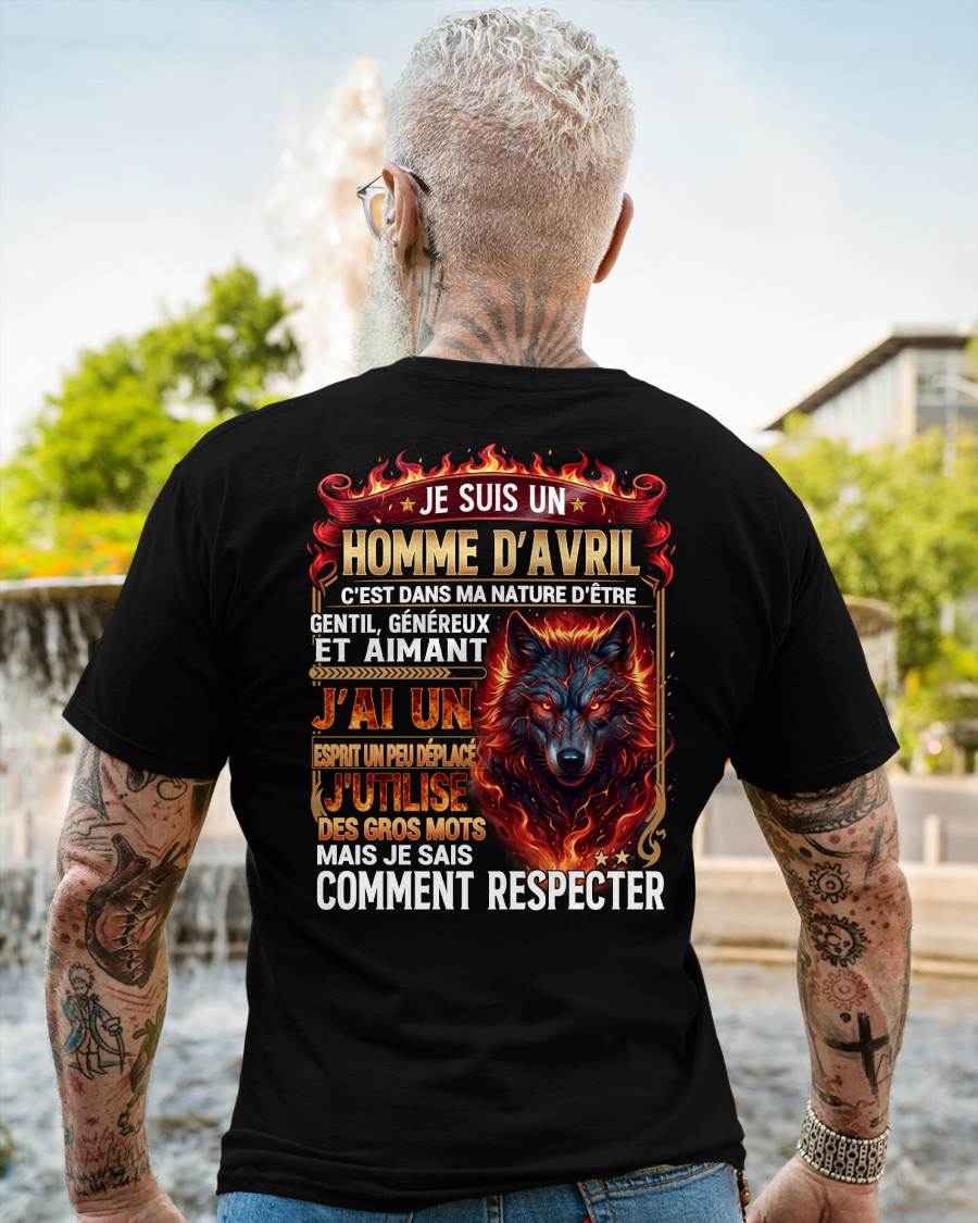 AVRIL – ESPRIT MALICIEUX MAIS SAIT RESPECTER - T-SHIRT ANNIVERSAIRE HOMME - IMPRESSION DTG PREMIUM - frCCDI04 (SKU2604-87-04)