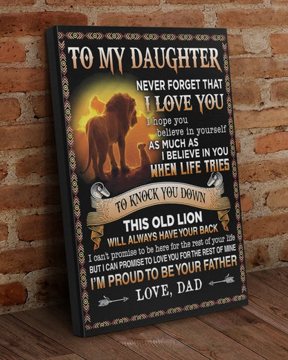 To My Daughter From Dad Canvas (SKU2604-234)