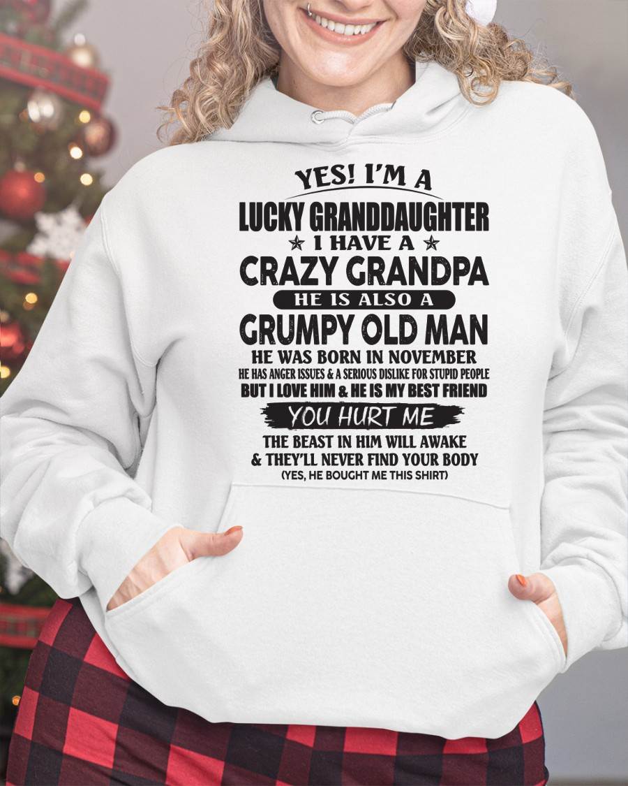 NOVEMBER - LUCKY GRANDDAUGHTER OF CRAZY GRANDPA - PERFECT GIFT FOR YOUR GRANDDAUGHTER FROM GRANDPA - ccdi11 (SKU10-150-11)