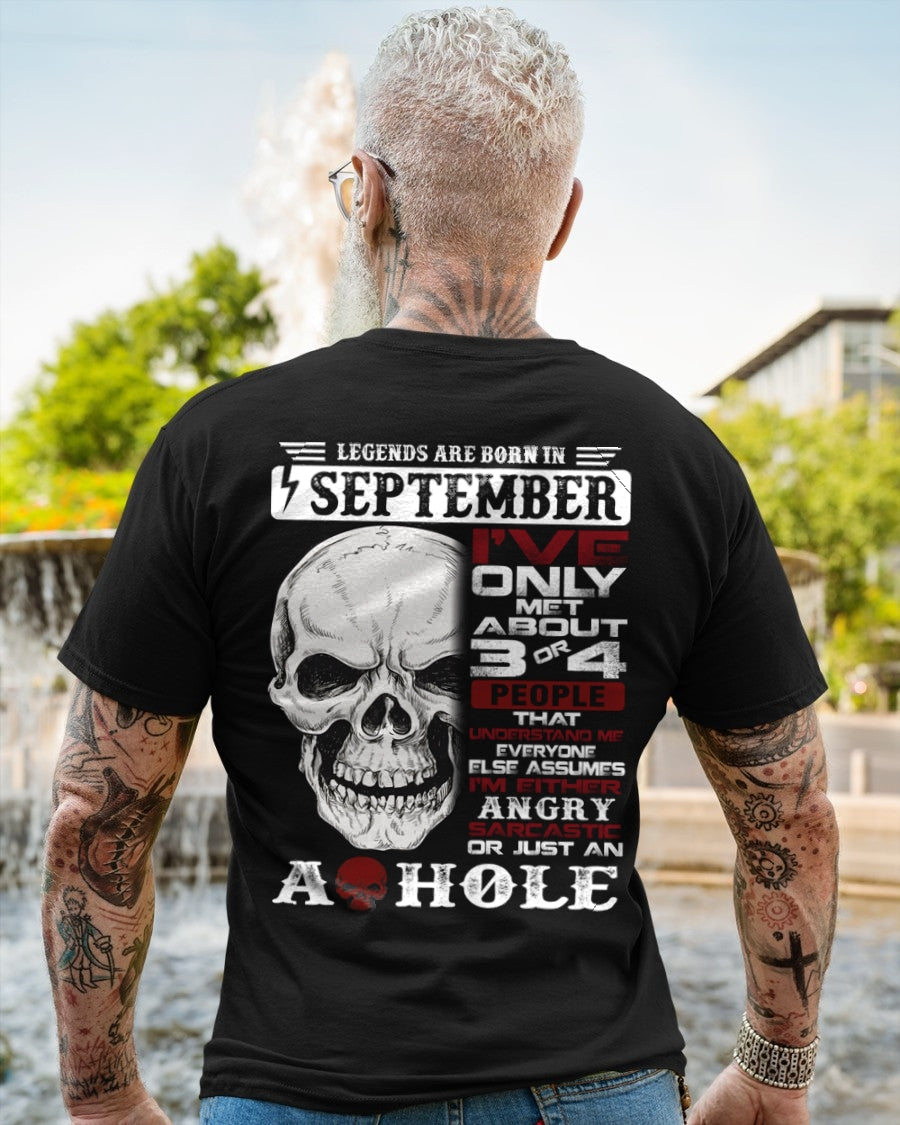 Legends Are Born in September Skull T-Shirt - male ccdi09 (SKU10-16-09)