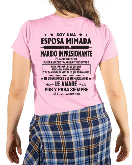 Enero - Soy una Esposa mimada de un Marido impresionante - Regalo especial para tu esposa - T01 (SKU05-101-01)