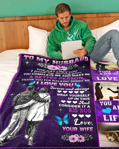Special Gift For Your Husband Blanket - From Wife (SKU2610-322)