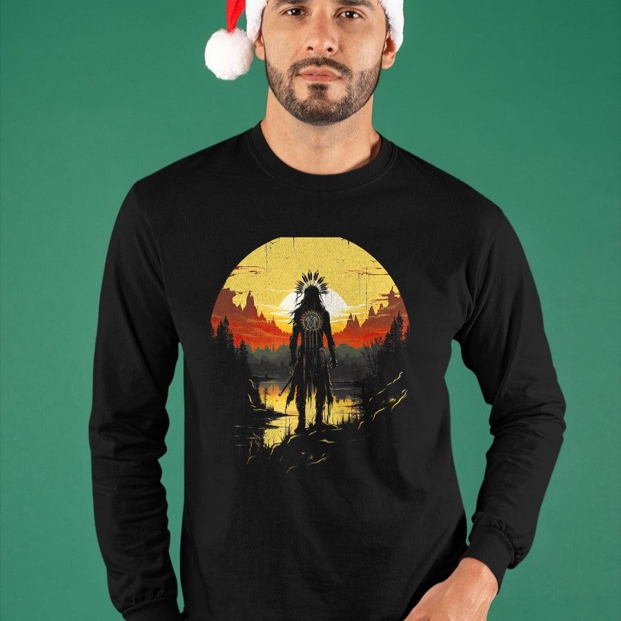 Native American T-Shirts, Vintage Native American Unisex T-Shirt/Hoodie/Sweatshirt HLT00 - Native American Heritage Chief T-Shirt (1)