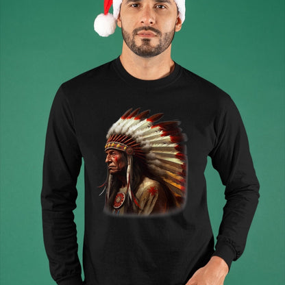 Native American T-Shirts, Vintage Native American Unisex T-Shirt/Hoodie/Sweatshirt HLT00 - Native American Indian Headdress Graphic Tees Men Women T-Shirt (1)