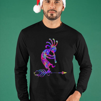 Native American T-Shirts, Vintage Native American Unisex T-Shirt/Hoodie/Sweatshirt HLT00 - Native American Kokopelli With Feather 2 - Fan Fun T-Shirt