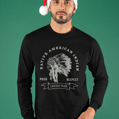 Native American T-Shirts, Vintage Native American Unisex T-Shirt/Hoodie/Sweatshirt HLT00 - American Flag - Choctaw Tribe Native American Indian Pride Respect T-Shirt (1)