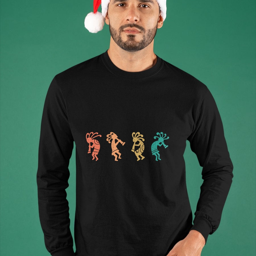 Native American T-Shirts, Vintage Native American Unisex T-Shirt/Hoodie/Sweatshirt HLT00 - American Flag - Dancing Kokopelli Southwestern USA Native American Symbol T-Shirt