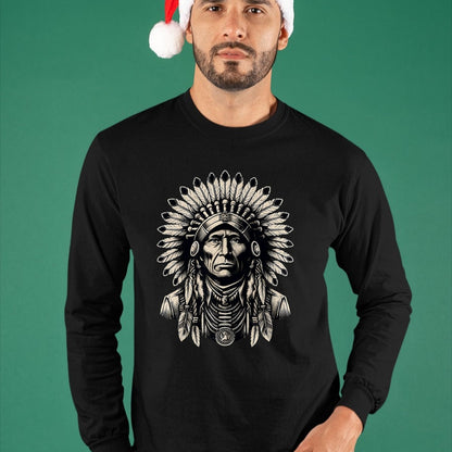 Native American T-Shirts, Vintage Native American Unisex T-Shirt/Hoodie/Sweatshirt HLT00 - Headdress Chief Ancestors Vintage, Native American Indian T-Shirt (1)