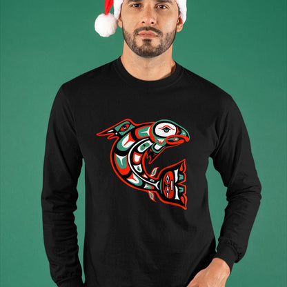 Native American T-Shirts, Vintage Native American Unisex T-Shirt/Hoodie/Sweatshirt HLT00 - Haida art, Native American Style, Salmon Totem T-Shirt