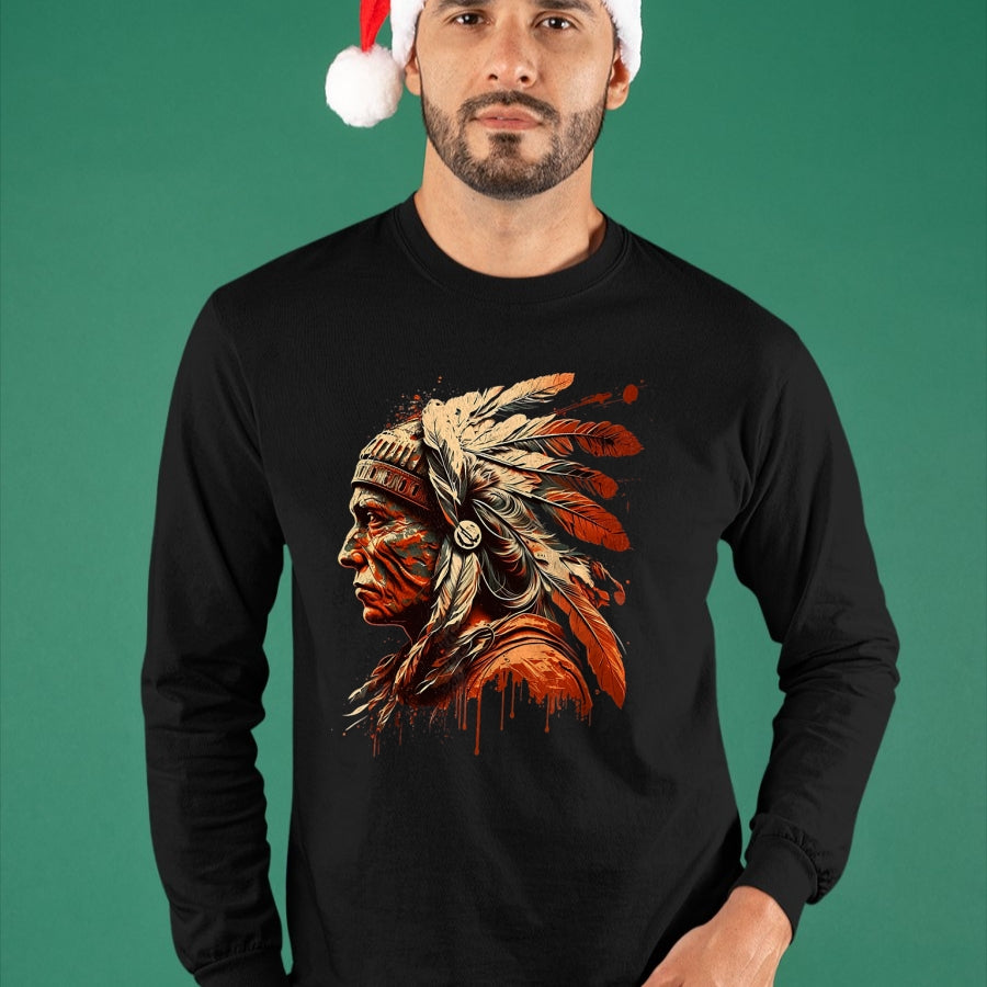 Native American T-Shirts, Vintage Native American Unisex T-Shirt/Hoodie/Sweatshirt HLT00 - Native American Heritage Indigenous Indian Chief T-Shirt (1)