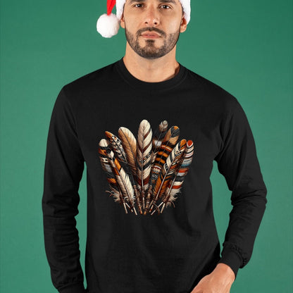 Native American T-Shirts, Vintage Native American Unisex T-Shirt/Hoodie/Sweatshirt HLT00 - Southwest Native American Indian Tribal Art Colorful Feather T-Shirt (1)