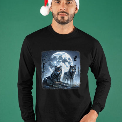 Native American T-Shirts, Vintage Native American Unisex T-Shirt/Hoodie/Sweatshirt HLT00 - Mystical Wolves Native American Full Moon Mountain 0CAS09 T-Shirt