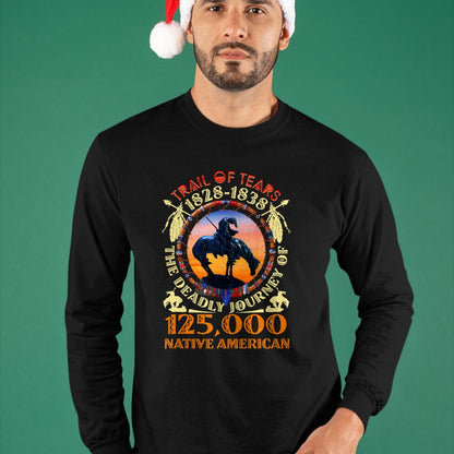 Native American T-Shirts, Vintage Native American Unisex T-Shirt/Hoodie/Sweatshirt HLT00 - Native American Trail Of Tears The Deadly Journey 125000 T-Shirt (1)