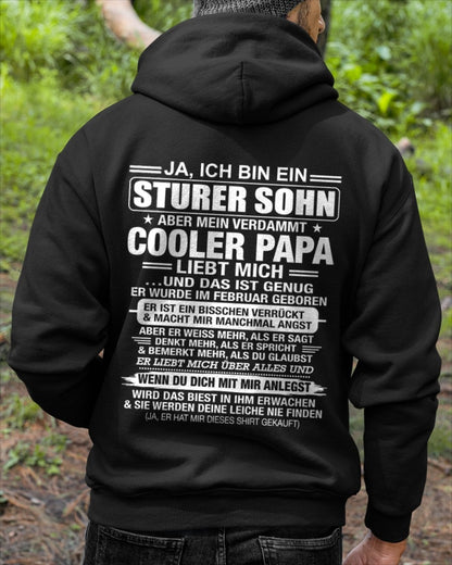 DEU02 - JA, ICH BIN EIN STURER SOHN T-SHIRT – GEBURTSTAGSGESCHENK VON EINEM FEBRUAR-PAPA - ccdi02 (SKU2606-87-02)