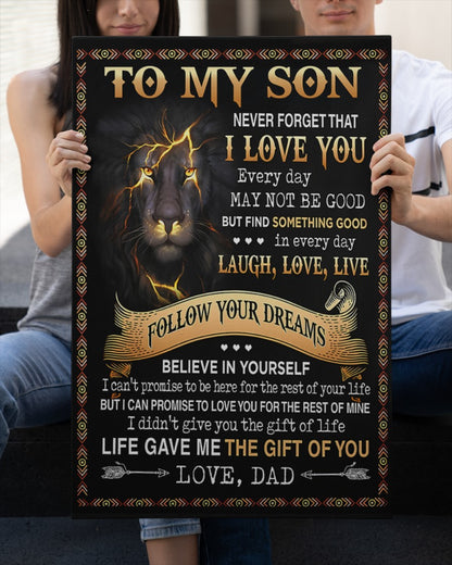 To My Son From Dad Canvas (SKU2604-256)