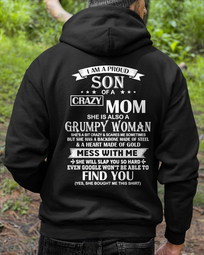 ccdi00 - I AM A PROUD SON OF A CRAZY MOM - Birthday Gift From Mom / Woman - (SKU2604-317-00)