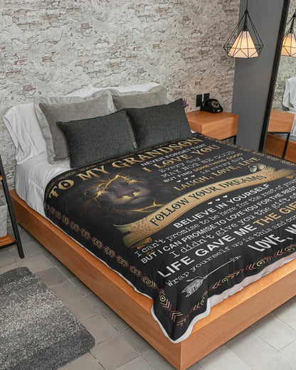 Special Gift For Your Grandson Blanket - From NANNY (SKU-CHAU-B07)