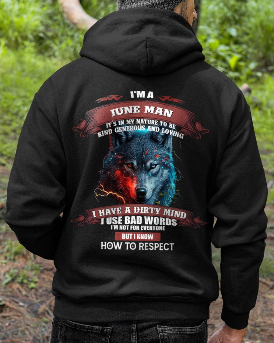 JUNE - KNOW HOW TO RESPECT - BIRTHDAY T-SHIRT FOR MEN - ccdi06 / male (SKU12-162-06)