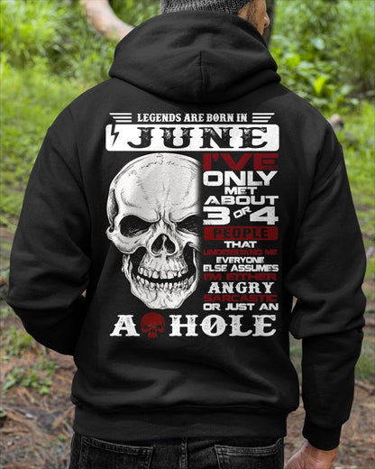 Legends Are Born in June Skull T-Shirt - male ccdi06 (SKU10-16-06)