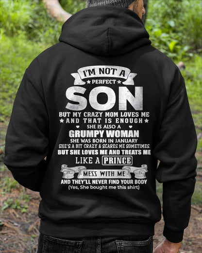 January - I'm Not A Perfect Son But My Crazy Mom Love Me - Birthday Gift From January Mom / Woman - ccdi01 (SKU2603-67-01)