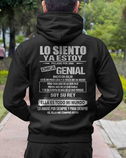 Julio - Chica genial nació en julio - Regalo especial para novio - Black - T07 (SKU05-80-07)