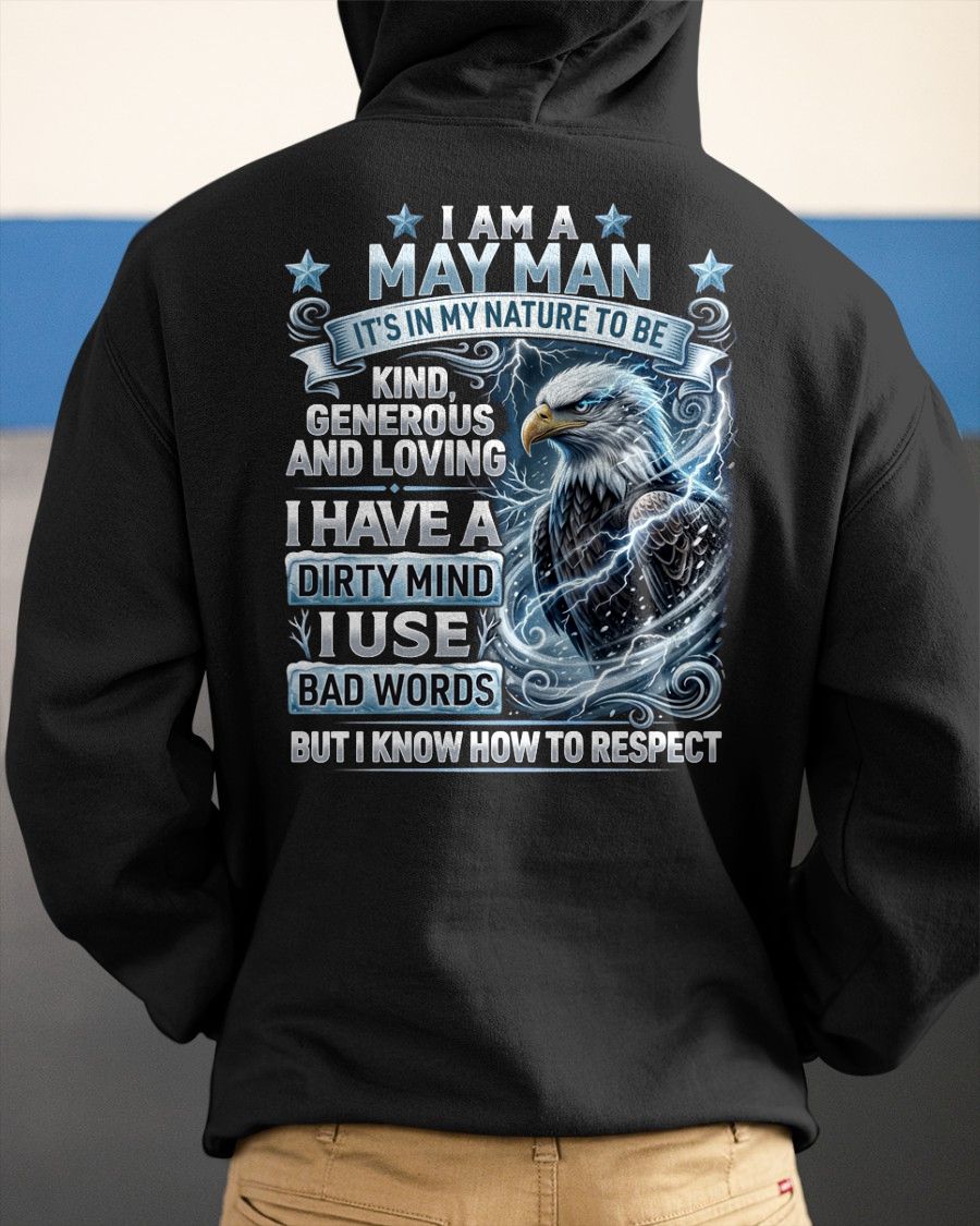 MAY - DIRTY MIND BUT KNOW HOW TO RESPECT - PREMIUM DTG PRINT - BIRTHDAY T-SHIRT FOR MEN - CCDI05 (SKU2604-53-05)