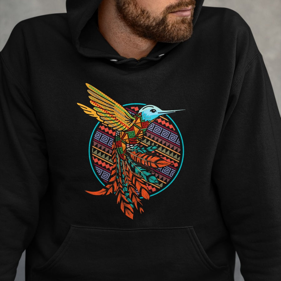Native American T-Shirts, Vintage Native American Unisex T-Shirt/Hoodie/Sweatshirt HLT00 - Hummingbird Tribal Art Native American Indian Indigenous T-Shirt (1)