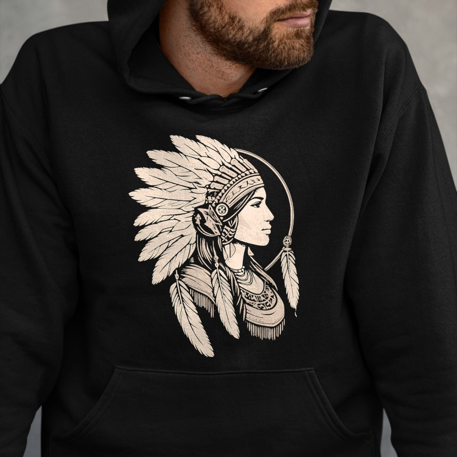 Native American T-Shirts, Vintage Native American Unisex T-Shirt/Hoodie/Sweatshirt HLT00 - Native American Woman Indian Day Pride Indigenous Cherokee T-Shirt