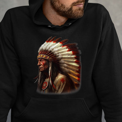 Native American T-Shirts, Vintage Native American Unisex T-Shirt/Hoodie/Sweatshirt HLT00 - Native American Indian Headdress Graphic Tees Men Women T-Shirt (1)