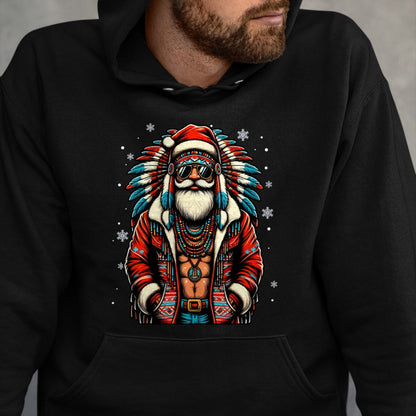 Native American T-Shirts, Vintage Native American Unisex T-Shirt/Hoodie/Sweatshirt HLT00 - Native American Santa Claus Christmas Santa Xmas T-Shirt (1)