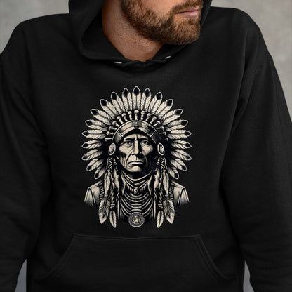 Native American T-Shirts, Vintage Native American Unisex T-Shirt/Hoodie/Sweatshirt HLT00 - Headdress Chief Ancestors Vintage, Native American Indian T-Shirt (1)