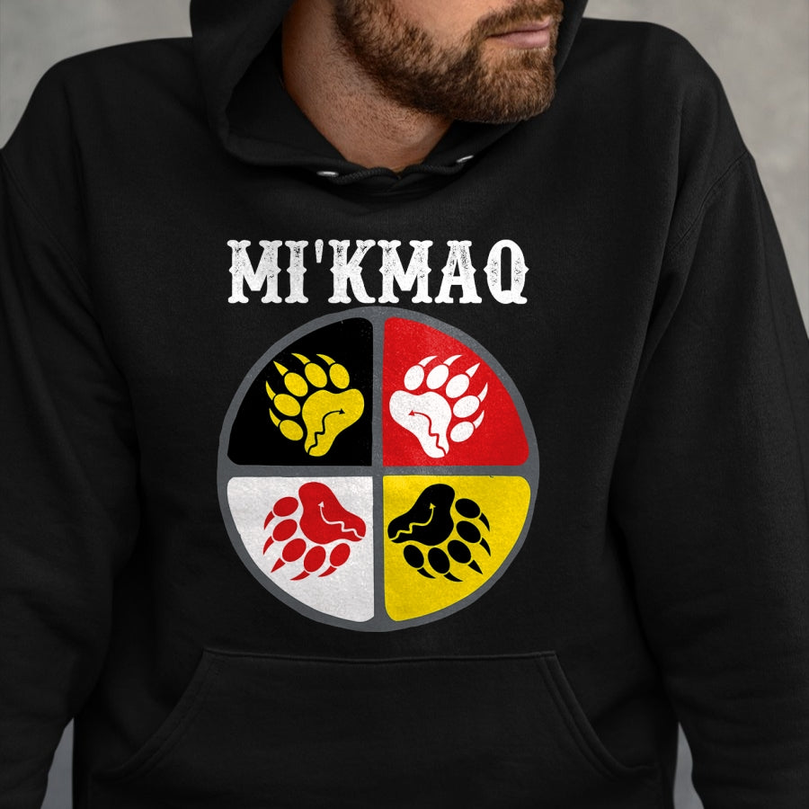 Native American T-Shirts, Vintage Native American Unisex T-Shirt/Hoodie/Sweatshirt HLT00 - Micmac Mi'kmaq Nation Native American Medicine Wheel T-Shirt