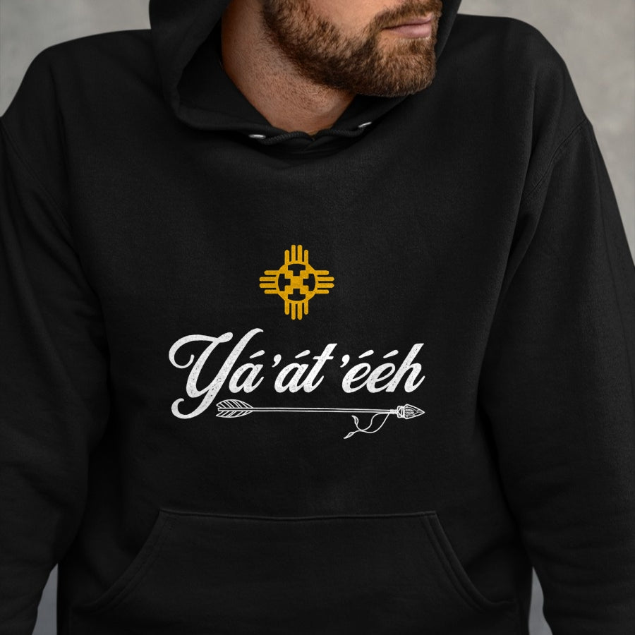 Native American T-Shirts, Vintage Native American Unisex T-Shirt/Hoodie/Sweatshirt HLT00 - Navajo Yá'át'ééh Native American Tribal Greeting Sun & Arrow T-Shirt